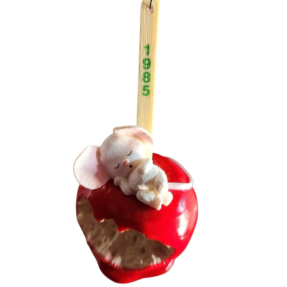 VINTAGE Hallmark Candy Apple Mouse Handcrafted Christmas Ornament 1985